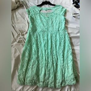 Teal lace dress